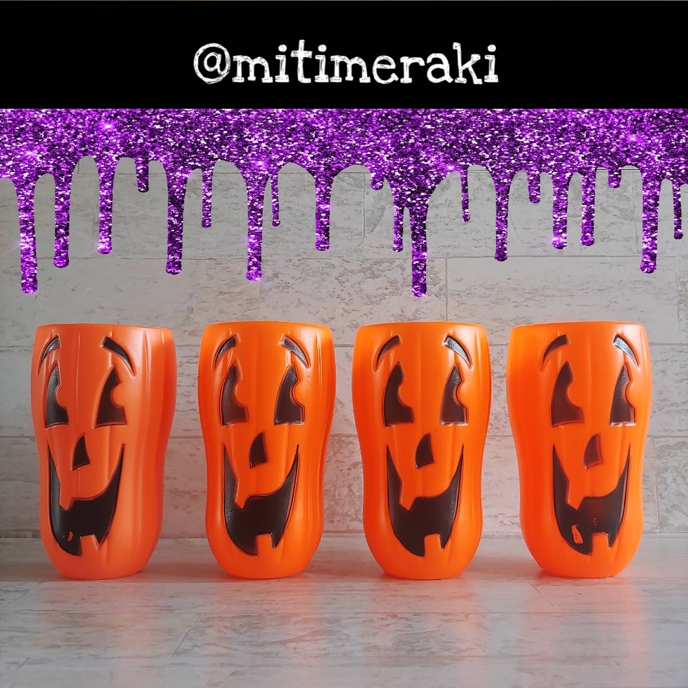 VINTAGE Jack O Lantern Blow Mold Party Cups